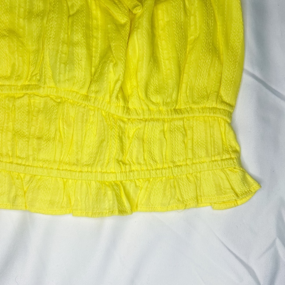 ❌SOLD❌ Shinestar Juniors Spaghetti Strap Crop Top - Bright Yellow, Size S - Picture 3 of 5